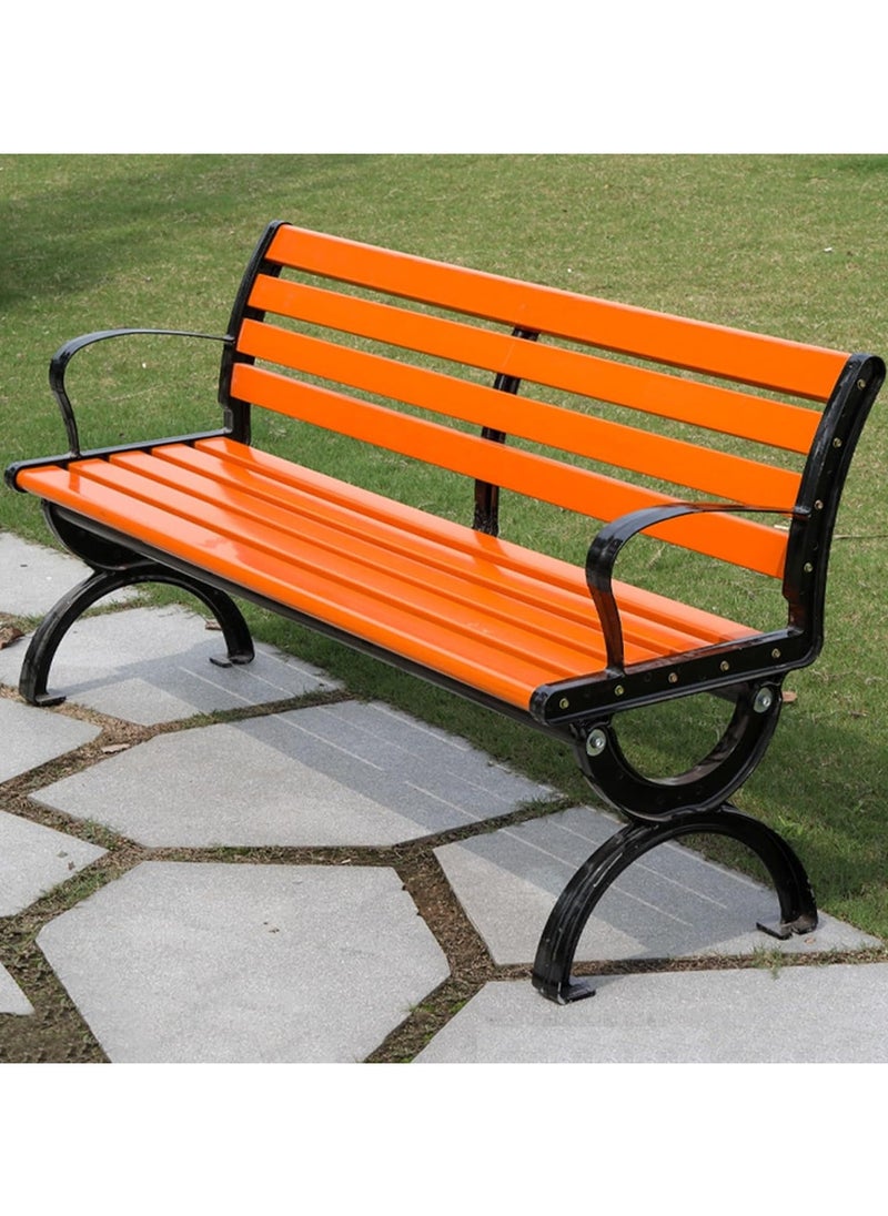 Generic Outdoor Garden Bench, Patio Wooden Picnic Bench, Porch Bench Outdoor, Wood Front Porch Chair, 705Lbs Weight Capacity, Heavy-Duty Steel Frame, for Patio Porch Deck Yard Lawn  - Image 1