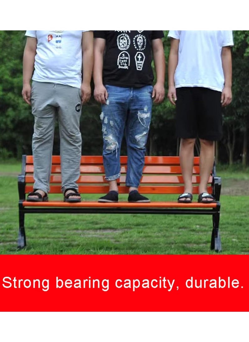 Generic Outdoor Garden Bench, Patio Wooden Picnic Bench, Porch Bench Outdoor, Wood Front Porch Chair, 705Lbs Weight Capacity, Heavy-Duty Steel Frame, for Patio Porch Deck Yard Lawn  - Image 3