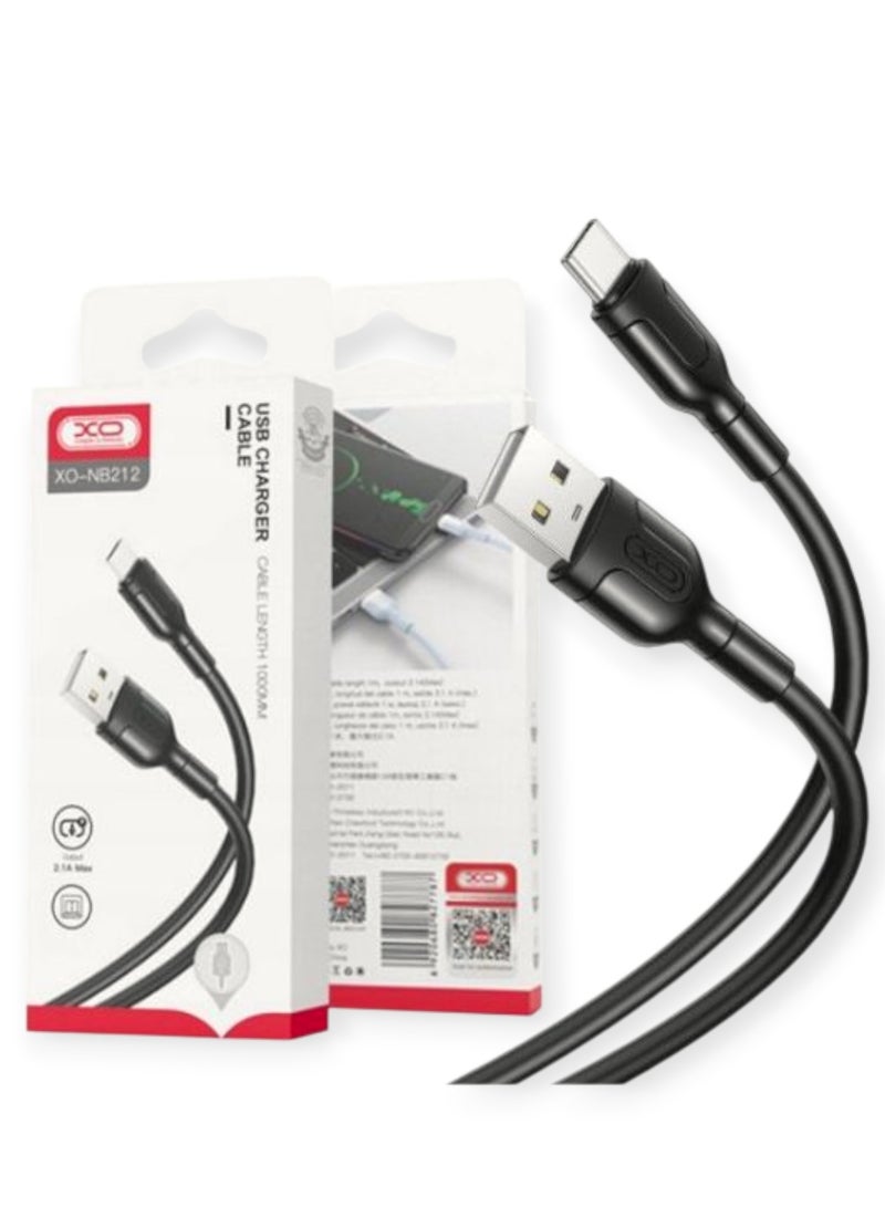 إكس أو كابل USB Micro من اكس او , كيبل للشحن السريع ونقل البيانات مايكرو يو اس بي 1 متر - اسود - Image 1