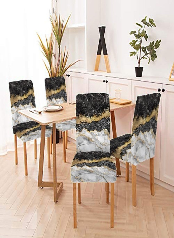 CAPSCEOLL Blue and Grey Chair Covers Dining Chairs Covers Set of 4 Removable Washable Parson Chair Covers for Dining Room Living Room Kitchen Christmas - Image 4