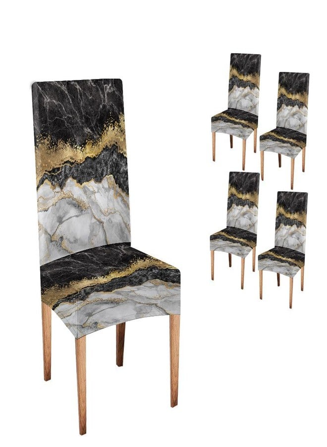 CAPSCEOLL Blue and Grey Chair Covers Dining Chairs Covers Set of 4 Removable Washable Parson Chair Covers for Dining Room Living Room Kitchen Christmas - Image 1