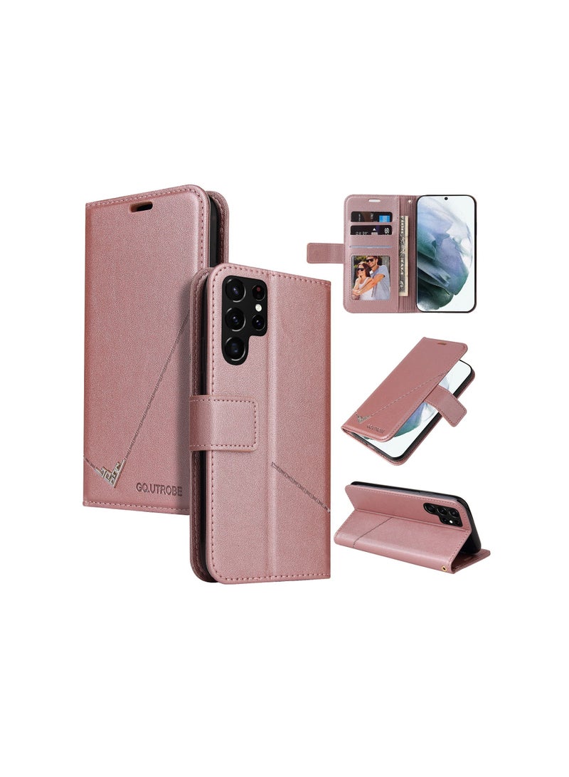 Suteni Magnetic Clasp Flip Cover Card Slots Leather Phone Case for Samsung - Image 3