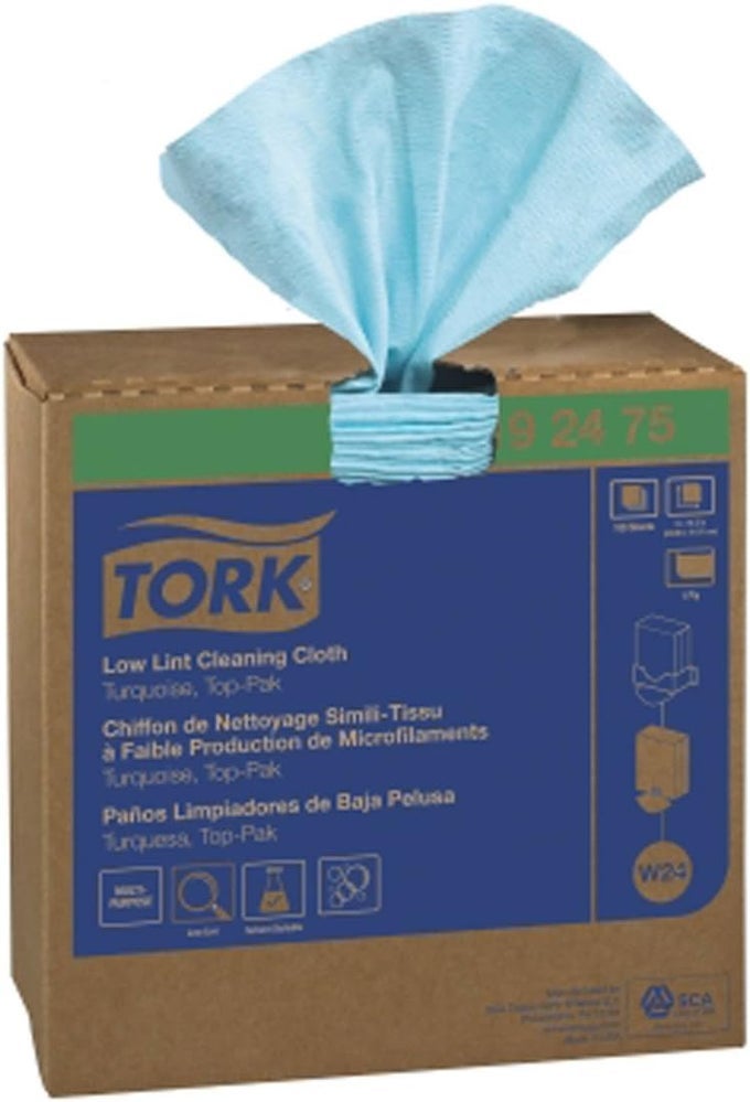192475 LOWLINT POPUP SINGLEPLY CLEANING CLOTH TURQUOISE