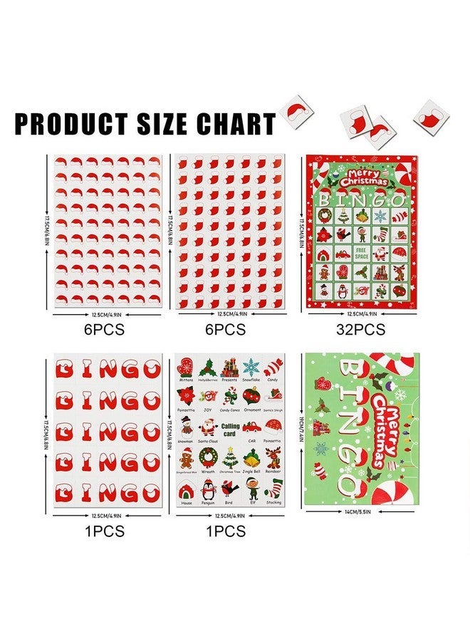 CCINEE Christmas Bingo Game for Kids,Xmas Bingo cards for Adults Large Group Activities Party Favor Supplies,32 Players - Image 2