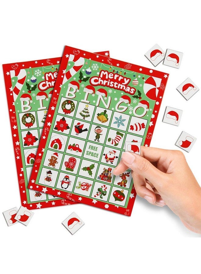 CCINEE Christmas Bingo Game for Kids,Xmas Bingo cards for Adults Large Group Activities Party Favor Supplies,32 Players - Image 1