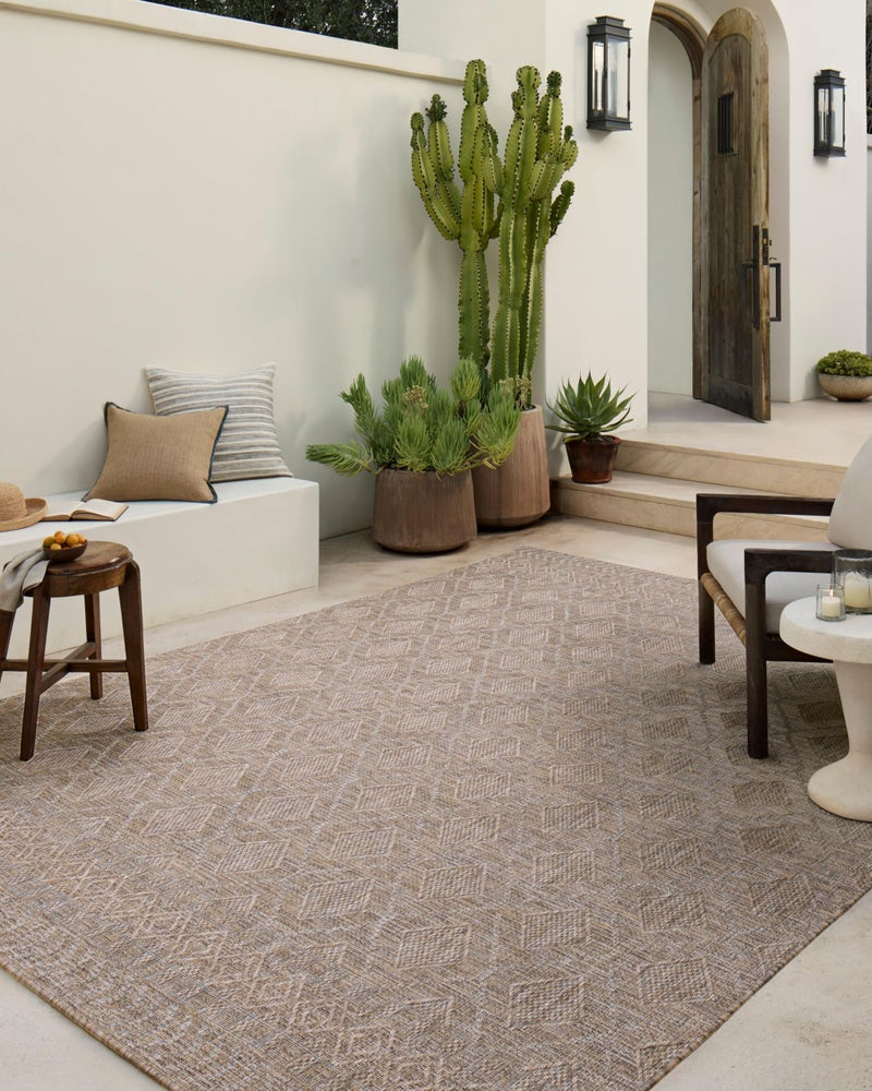 Loloi Amber Lewis Topanga Collection TOP-06 Natural/Mist 5'-3" x 7'-6" Indoor/Outdoor Area Rug - Image 1