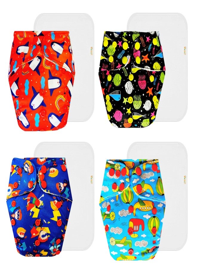 حفاضات دمبلدو القماشية الممتازة مع حشوة قطنية (عبوة من 4) | ملائمة تمامًا | تسمح بمرور الهواء | سريعة الجفاف | ضرورية للاستخدام اليومي | من 3 أشهر إلى 3 سنوات | مناسبة للجنسين - Image 1