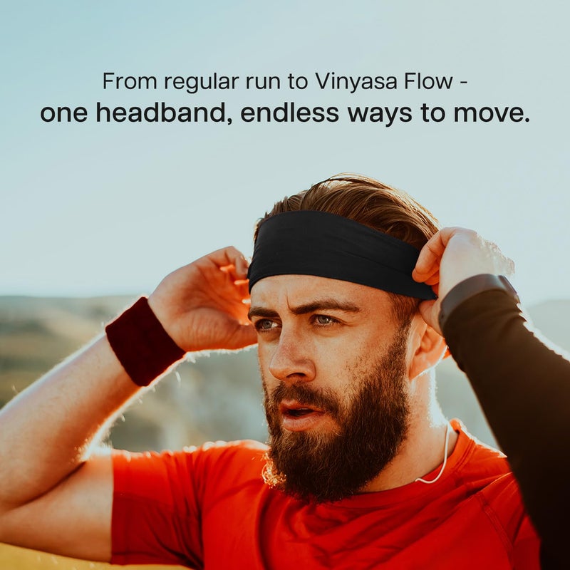 WiseLife Lightweight Headband for Men & Women | Strapless Sweatband for Gym | Sports Unisex Head Band for Exercise, Fitness, Workout, Tennis, Cycling, Badminton & Other Sports (Black) - Image 4