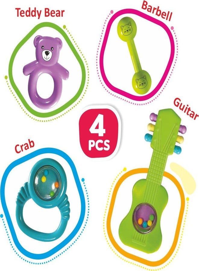 Toymate My Little Baby Infant Rattle Gift Set, 4 Piece Rattle Set for Babies 0-6 Months Musical Sensory Toys, Non-Toxic Plastic, Multicolour - Image 2