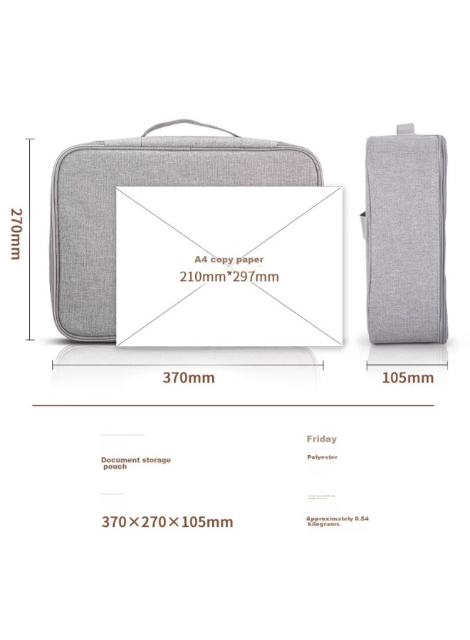 Deli Doent Organizer, File And Doent Classification Storage, Large Capacity Handheld Waterproof And Dustproof, Double-layer, Gray, 63758 - Image 3