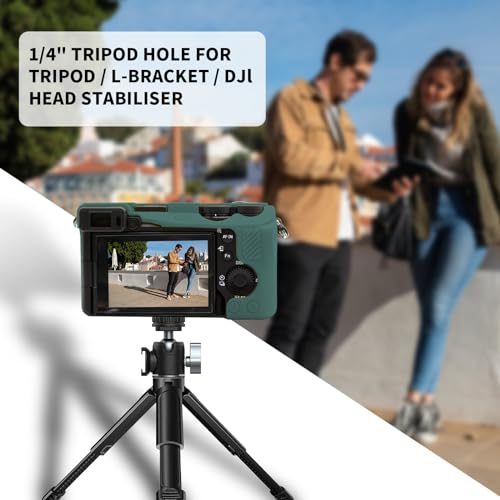 Easy Hood Camera Case for Sony Alpha 6700, Soft Silicone Protective Cover a6700 DSLR Camera Anti-Scratch Slim Fit Body Skin Protector Housing Sleeve for Sony A6700 Mirrorless Camera Green - Image 5