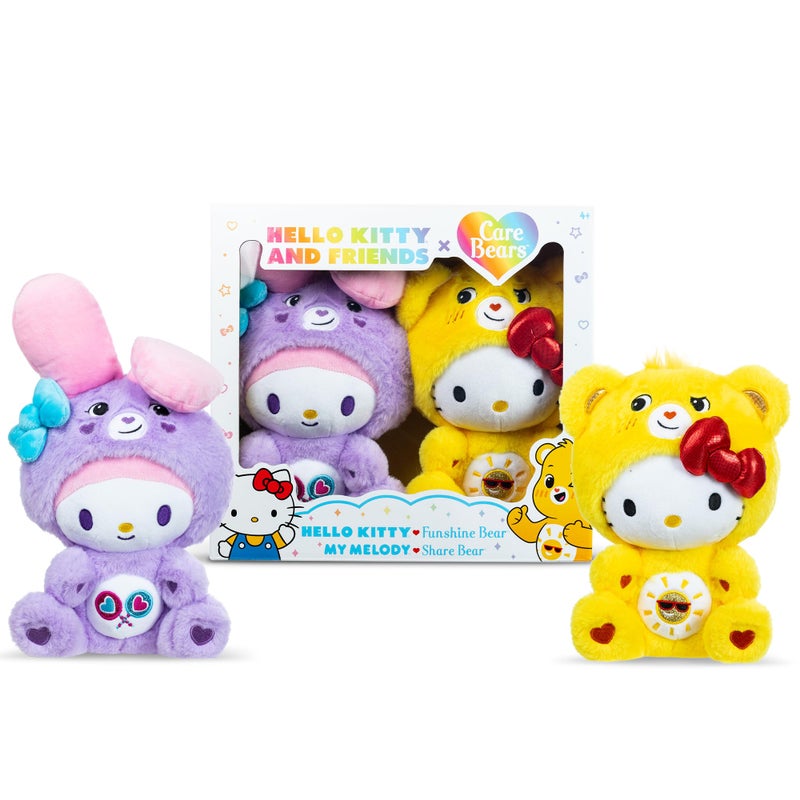 Care Bears x Hello Kitty Plush 2 Pack Hello Kitty as Funshine Bear My Melody as Share Bear - Image 2