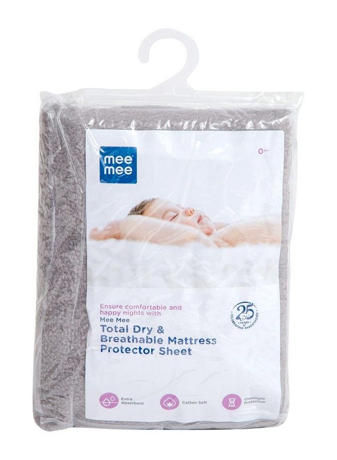 mee mee Reusable Water Proof Cotton Bed Protector Sheet Extra Absorbent Mat Dry Sheets Urine Sheet Dry Mat(Small Dark Pink)(50Cmx70Cm) (Small Grey) - Image 3