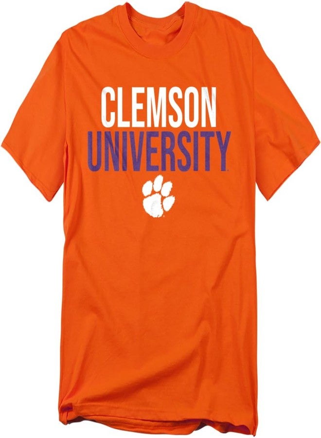 LOGOVISION Clemson University Official Stacked Unisex Adult T Shirt,Orange, Large - Image 1