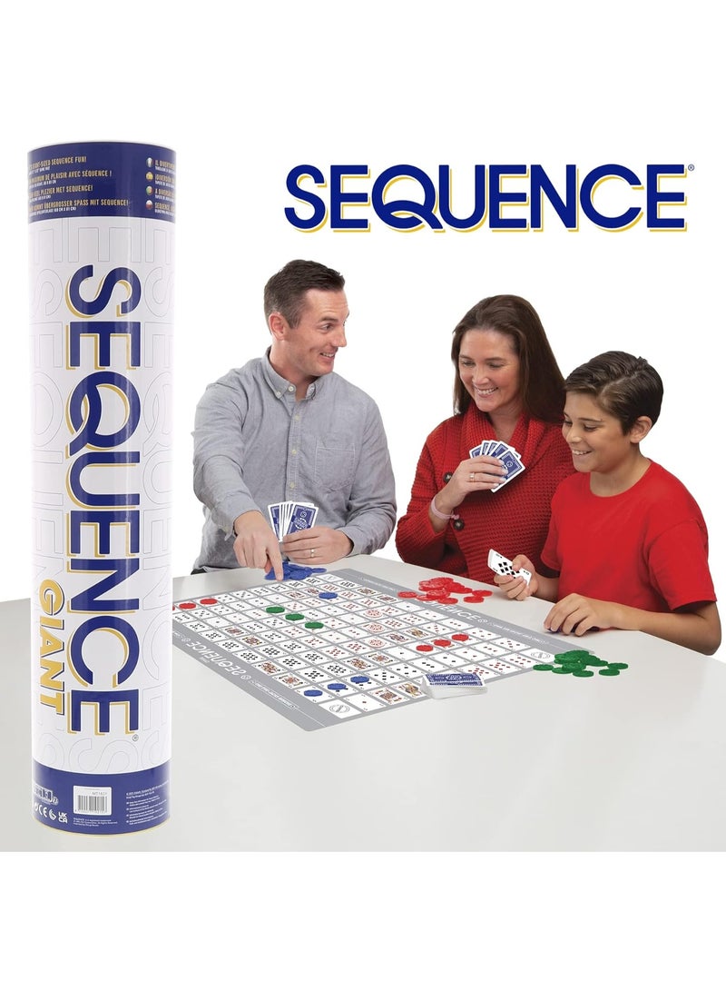 SEQUENCE حصيرة لعب بحجم جامبو مُعتمَدة أصلية 32بوصة×27بوصة لعبة استراتيجية مثيرة النسخة الفاخرة نشاط للعب مع الأصدقاء والعائلة لعبة لوحية للأطفال والبالغين والعائلات، سهلة اللعب لعبة ورق وحفلات هدية مثالية من 2 إلى 12 لاعب أعمار 7 وما فوق - Image 3