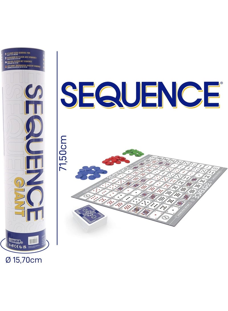 SEQUENCE حصيرة لعب بحجم جامبو مُعتمَدة أصلية 32بوصة×27بوصة لعبة استراتيجية مثيرة النسخة الفاخرة نشاط للعب مع الأصدقاء والعائلة لعبة لوحية للأطفال والبالغين والعائلات، سهلة اللعب لعبة ورق وحفلات هدية مثالية من 2 إلى 12 لاعب أعمار 7 وما فوق - Image 2