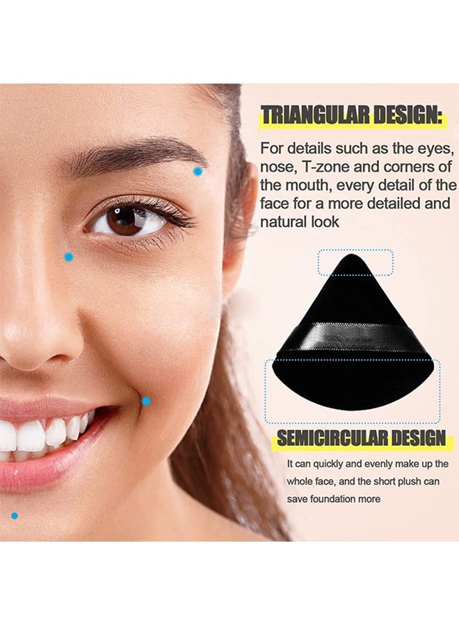 2-Pcs Black/White Soft Velvet Face Makeup Triangle Powder Puff -Soft Beauty Cosmetic Makeup Tools For Foundation 7x7.2CM - Image 4