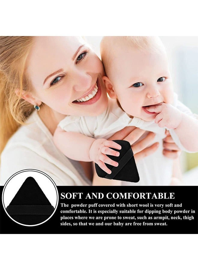 2-Pcs Black/White Soft Velvet Face Makeup Triangle Powder Puff -Soft Beauty Cosmetic Makeup Tools For Foundation 7x7.2CM - Image 5