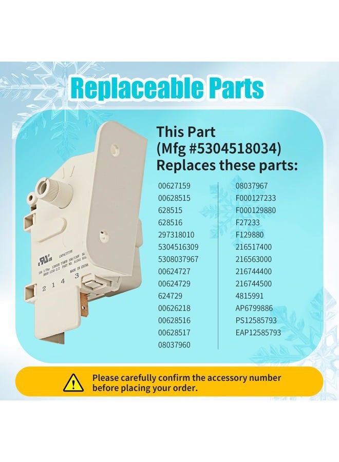 LASYEND 5304518034 OEM Refrigerator/Freezer Defrost Timer Replacement Part – Replaces 297318010, 00624727, 00624729, 216744400, 216744500, 5304516309, AP6799886, 00628516, 216517400, 216563000, 5308037967 - Image 3