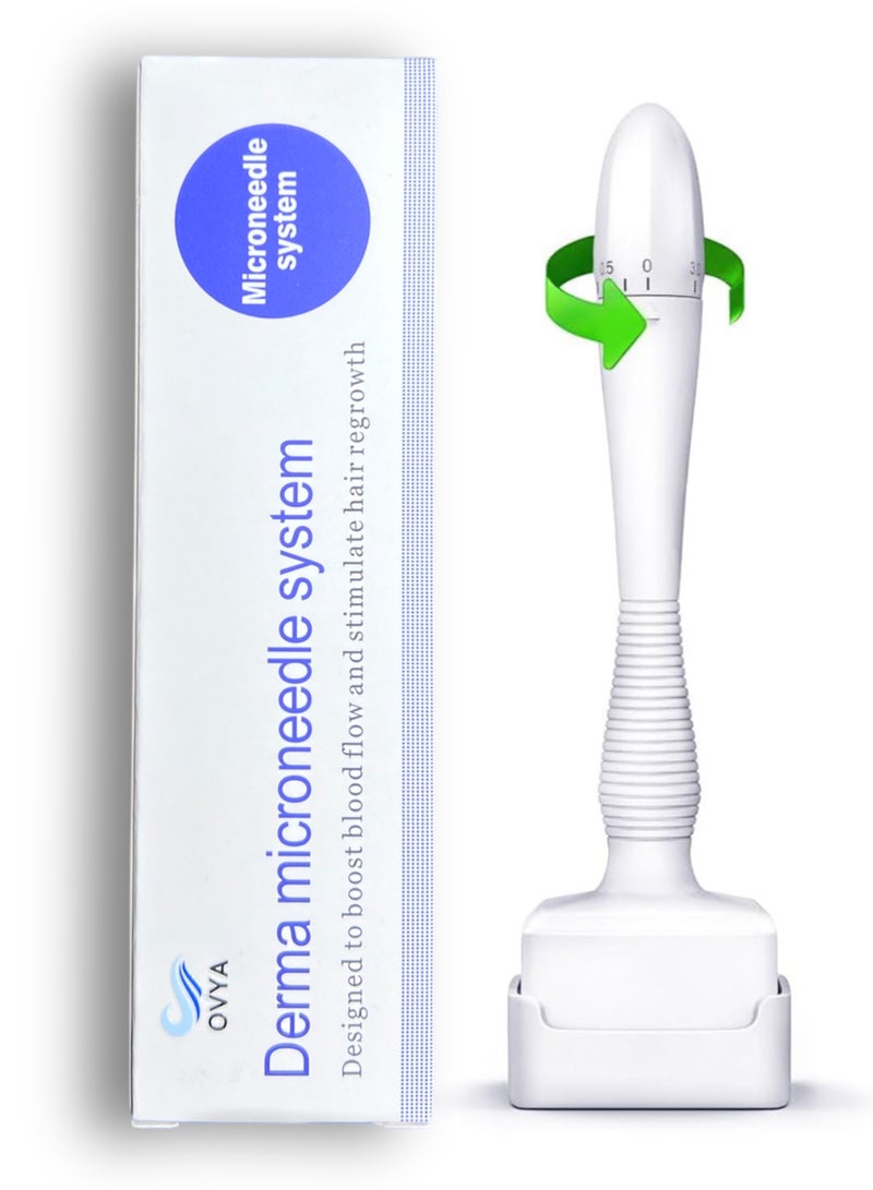 أوڤيا ختم ديرما ميكرونيدلنج قابل للتعديل من أوفيا، بديل ديرما رولر، قلم ميكرونيدل قابل لإعادة الاستخدام مع غطاء إبرة، أدوات العناية بالبشرة لجسم الوجه، نمو لحية الشعر - Image 1