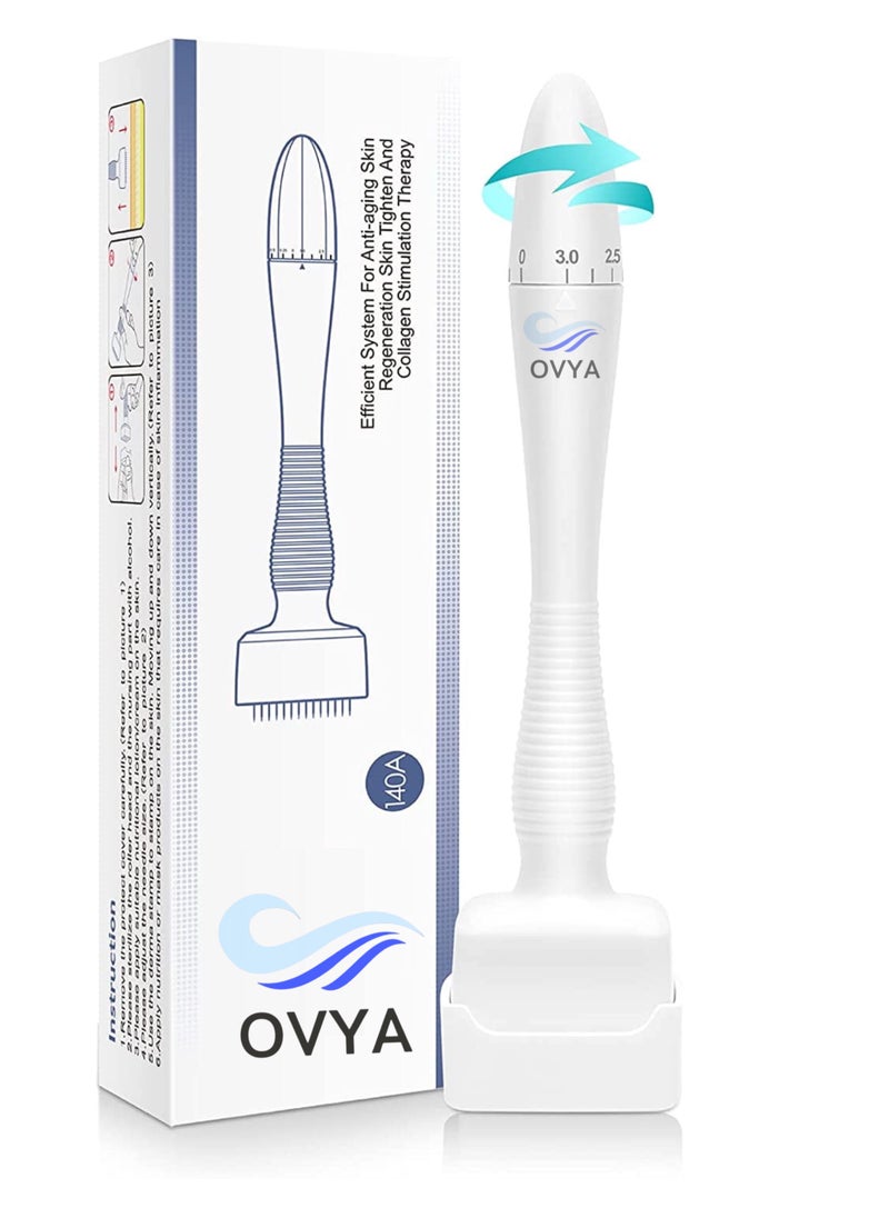 OVYA - Adjustable Microneedling Derma Stamp, Derma Roller Alternative, Reusable Microneedle pen with Needle Cover, Skin Care Tools for Face Body, Hair Beard Growth - Image 1