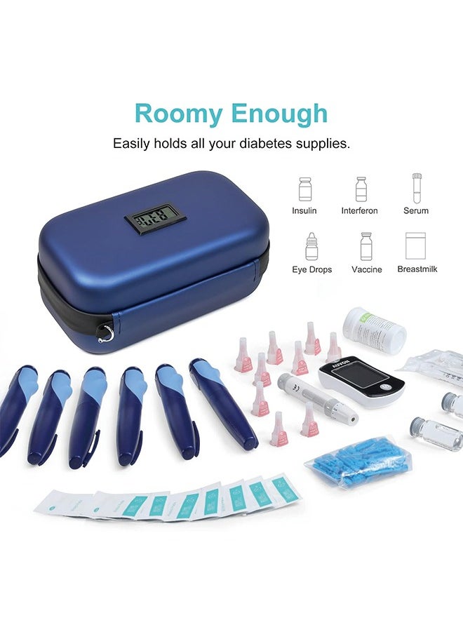 Generic - 24h Insulin Cooler Travel Case with Thermometer TSA Approved Refrigerated Medicine Cooler for Travel with Thermometer Temperature Display Diabetic Travel Case Bag with 2 Ice Packs for Daily Life Trip - Image 1