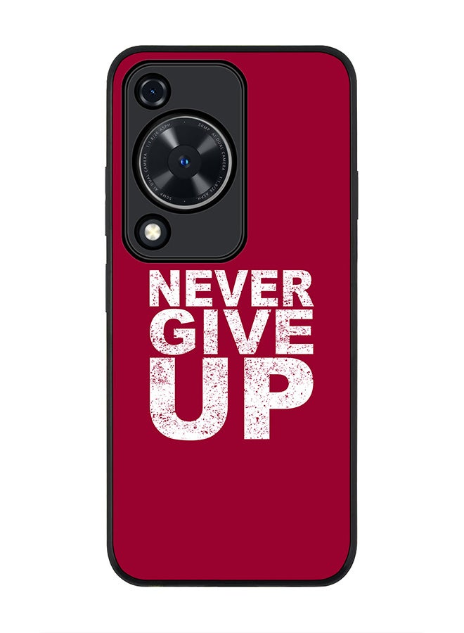 Stylizedd Rugged Black edge case for Huawei nova Y72 / Huawei Enjoy 70 4G, Slim fit Case Flexible Rubber Edges Anti Drop TPU Gel Thin Cover - Never ever give up - Image 1
