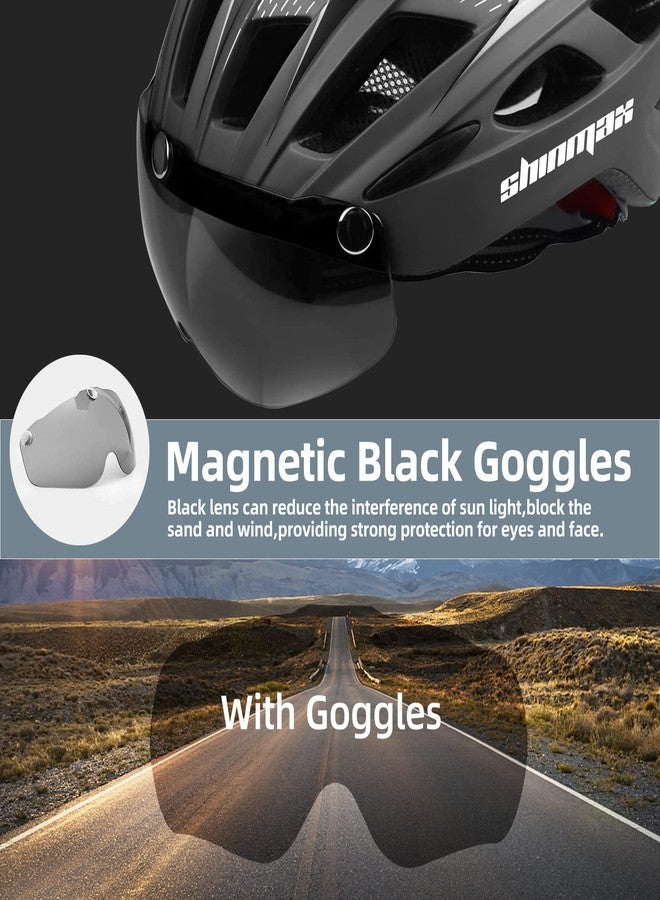 Shinmax Bike Helmet, CPSC/CPC Bike Helmet for Adult Men Women with Magnetic Goggles&Led Back Light Cycling Helmet Adjustable SM-T69 - Image 2