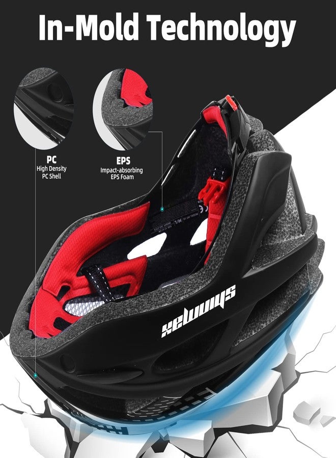 Shinmax Bike Helmet, CPSC/CPC Bike Helmet for Adult Men Women with Magnetic Goggles&Led Back Light Cycling Helmet Adjustable SM-T69 - Image 5