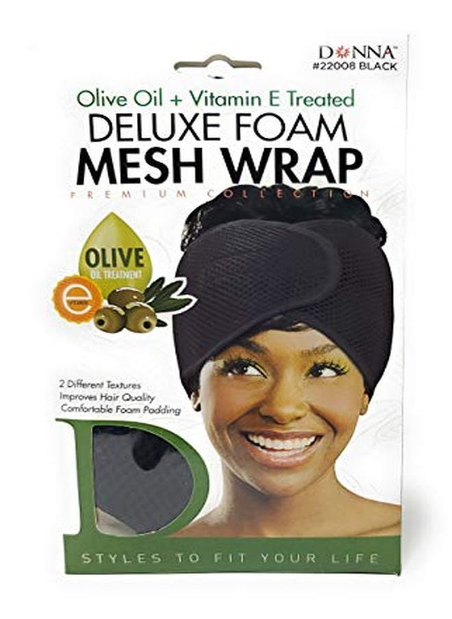 Donna Karan E Foam Mesh Wrap, Black, Olive Oil + Vitamin E Treated  - Image 2