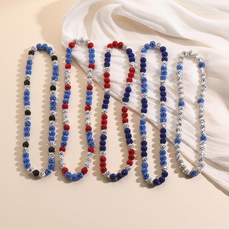 Xeyai Rhinestone Baseball Necklace for Men Women,Inspired Baseball Beaded Necklace Unisex Bling Baseball Necklaces,Baseball Ice Necklace Sports Jewelry Gift Accessory - Image 4
