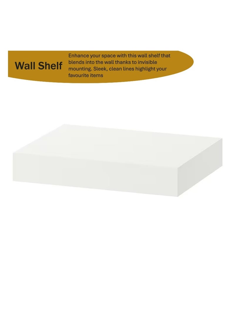 Wall Shelf - Display Shelf - White Shelf (Particleboard & Fibreboard) 30x26cm  - Image 1