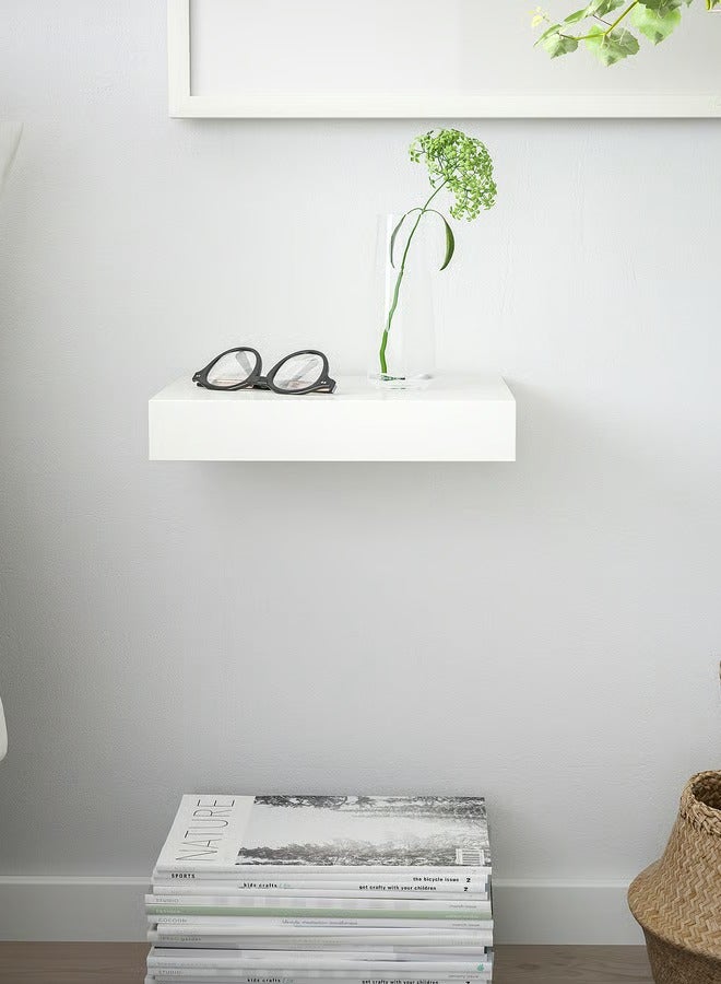 Selecto Hub Wall Shelf with Brackets, Max Load 3 KG, Particleboard/Fibreboard White 30 x 26 cm - Image 1