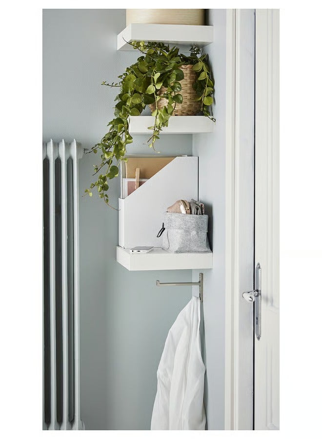 Selecto Hub Wall Shelf with Brackets, Max Load 3 KG, Particleboard/Fibreboard White 30 x 26 cm - Image 3