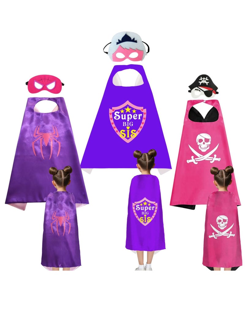 المنزل الذكي مجموعة قناع ورأس سوبر جيرل من هوم سمارت مكونة من 3 قطع سوبر بيج سيس القراصنة فتاة وفتاة سوبر تصاميم كلاسيكية للأطفال والحفلات أزياء الفتيات الخارقات - Image 1