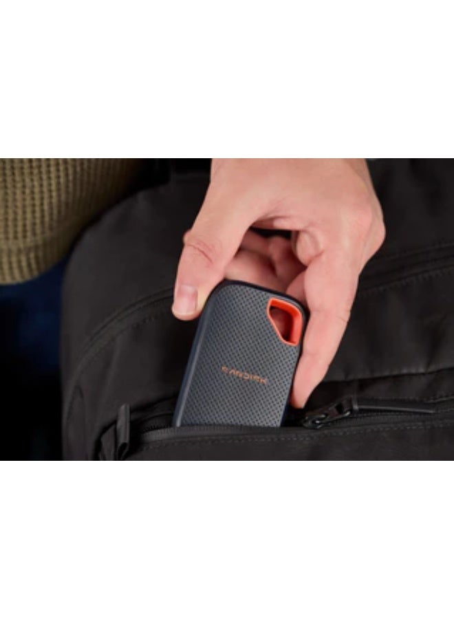 سانديسك 2TB Extreme Portable SSD Drive, Up to 2000MB/s Read Speed, USB-C, USB 3.2 Gen 2, PC & Mac Compatible Solid State Drive, For Photography, Video, Rugged Travel, SDSSDE70-2T00-G25 2 TB - Image 4