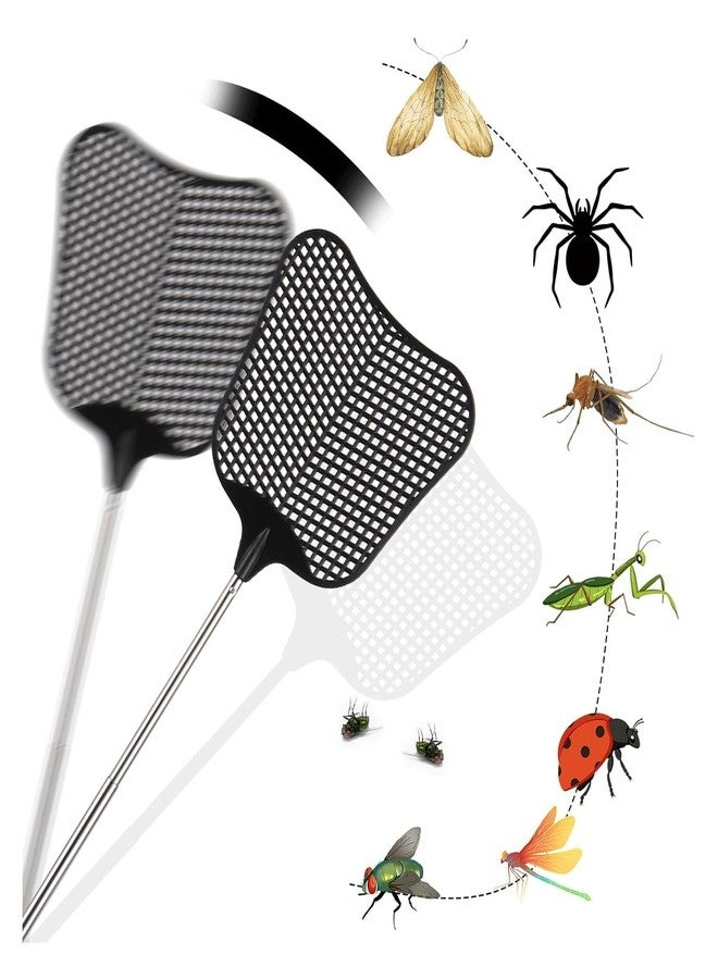 redtrout Fly Swatter, Elescopic Fly Swatters, FlySwatter for Indoor Outdoor Classroom with Stainless Steel Handle 2PCS - Image 5