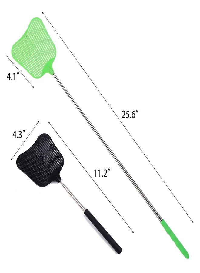 redtrout Fly Swatter, Elescopic Fly Swatters, FlySwatter for Indoor Outdoor Classroom with Stainless Steel Handle 2PCS - Image 3