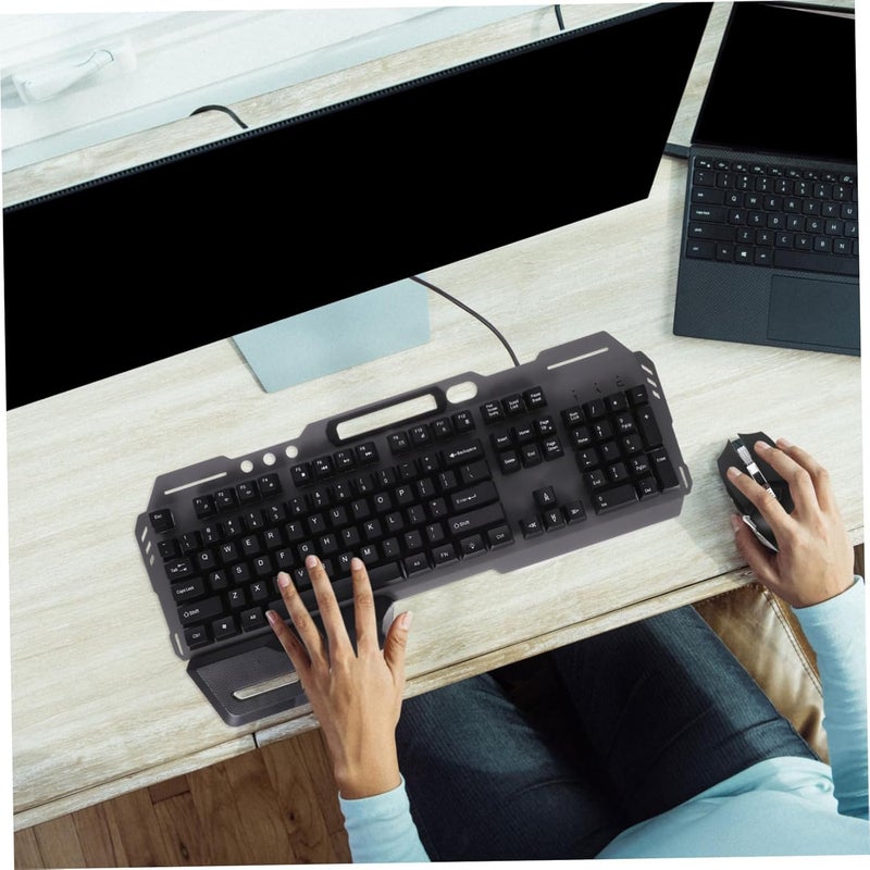 لوحة مفاتيح USB مضيئة بالكابل، 104 أزرار، حجم كامل، مخصصة لألعاب الكمبيوتر. - Image 5