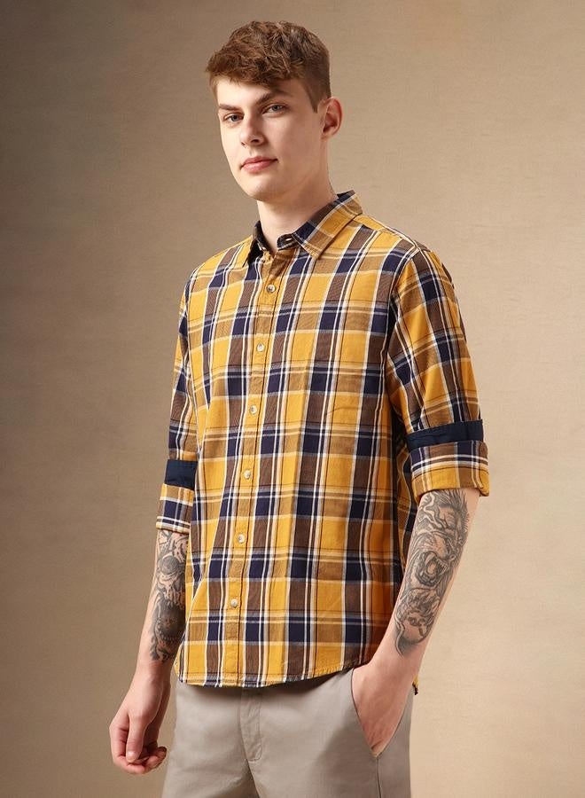 دينيس لينغو قميص قطني مريح متعدد الألوان بياقة عادية - Image 3