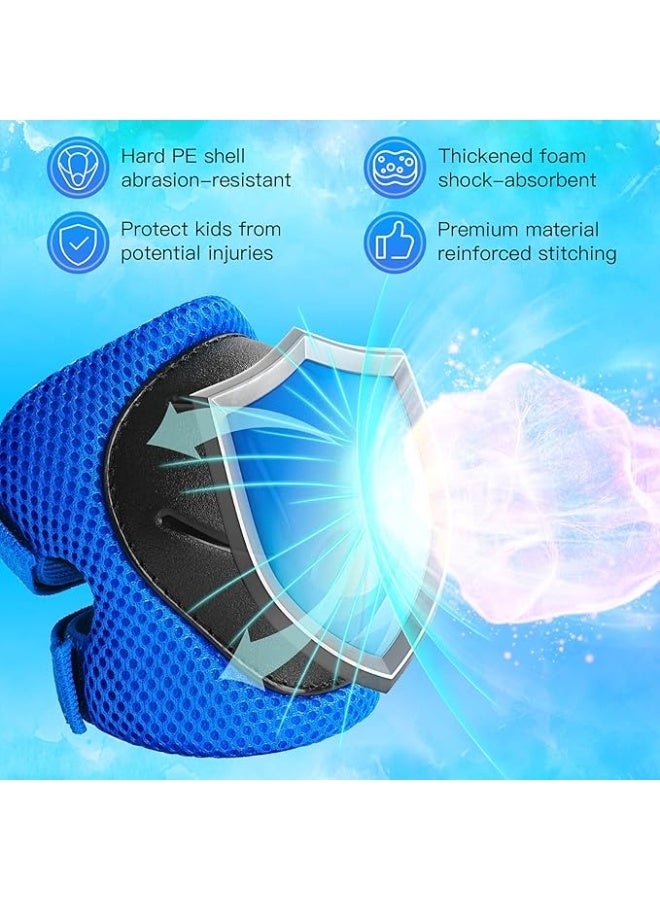 Generic Kids Protective Gear Set Knee Pads for Kids 3-14 Years Toddler Knee and Elbow Pads with Wrist Guards 3 in 1 for Skating Cycling Bike Rollerblading Scooter  - Image 2