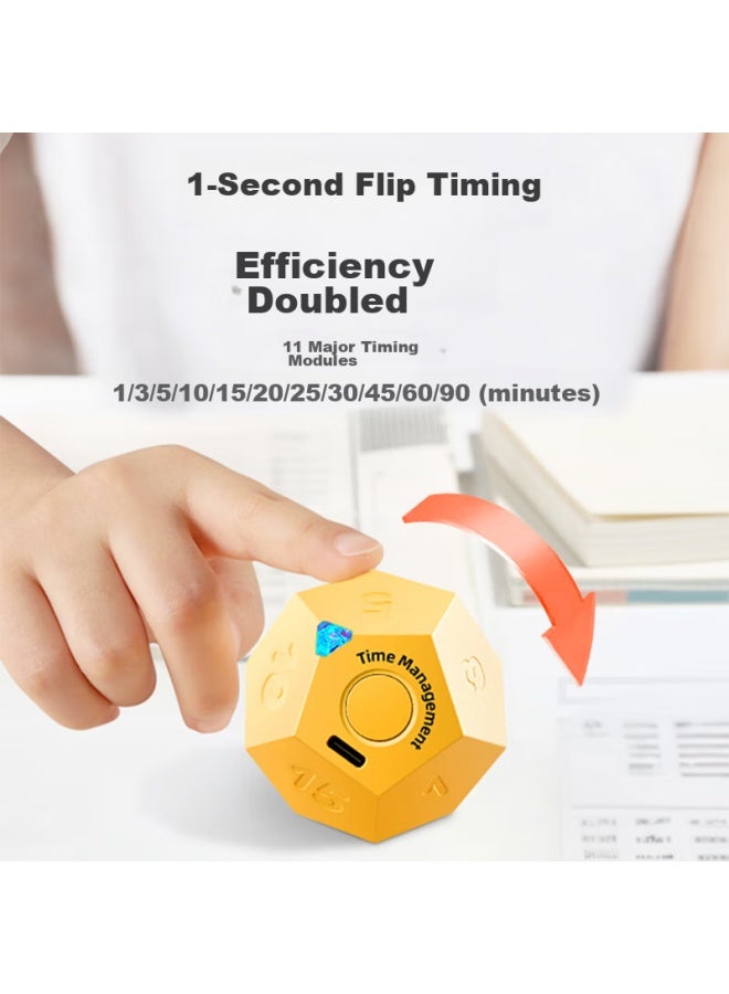 Qt-timer Timer For Students' Learning, Children's Time Management Tool, Timed Visual Cube Flip Countdown Timer Hbkjsq-02 Cream White - Image 3