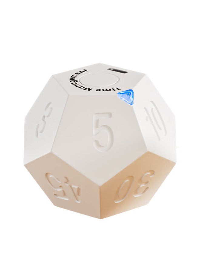 Qt-timer Timer For Students' Learning, Children's Time Management Tool, Timed Visual Cube Flip Countdown Timer Hbkjsq-02 Cream White - Image 4