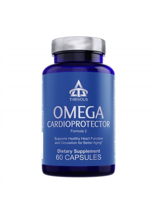 Thrivous Omega - Enhance Heart Function & Circulation - 5X Stronger Than Fish Oil - Advanced Geroprotector Supplement: Omega 3 Lysine Complex EPA DHA, Odorless Garlic, Pine Bark - 60 Capsules - Image 1