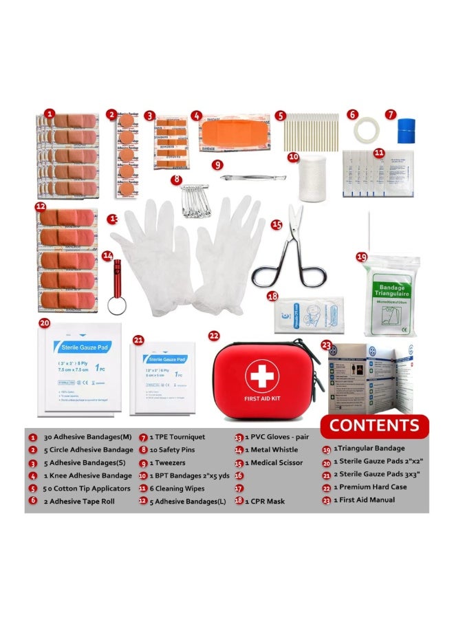Yuwell 132 Pcs First Aid Kit + Survival kit For Treat, Protect Minor Cuts, Scrapes Multipurpose Use For Home, Office, Car, School Emergency First Aid Kits For Outdoor Camping & Sports (1 Pack)  - Image 2