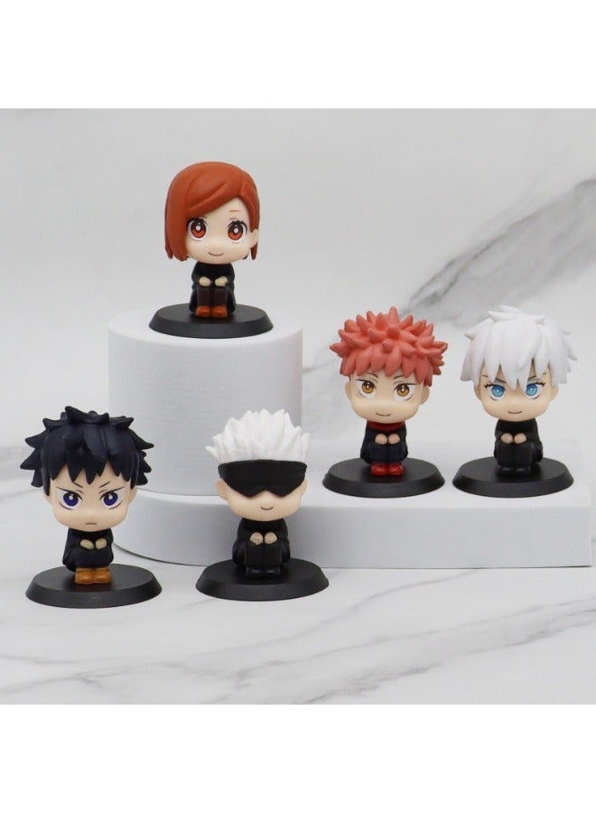 Set of 5 Anime Jujutsu Kaisen Action Figure with Base, Anime Cartoon Figure Toys, Anime Figure Toy Collection Set Suitable for Car and Table Decoration 5*5*7cm - Image 3