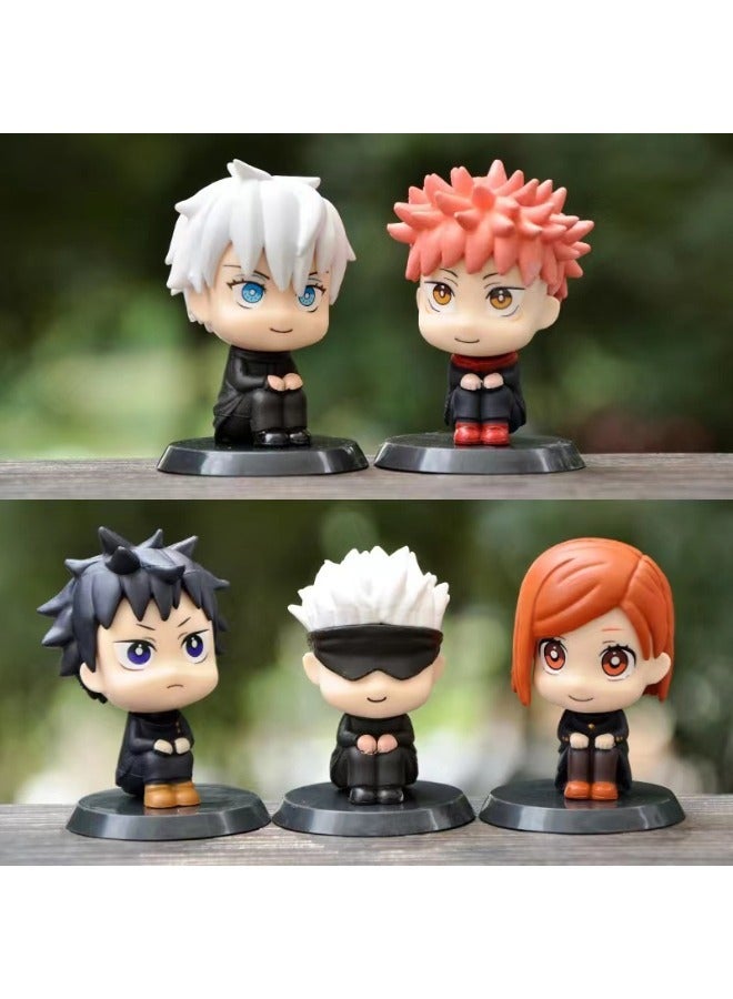 Set of 5 Anime Jujutsu Kaisen Action Figure with Base, Anime Cartoon Figure Toys, Anime Figure Toy Collection Set Suitable for Car and Table Decoration 5*5*7cm - Image 4