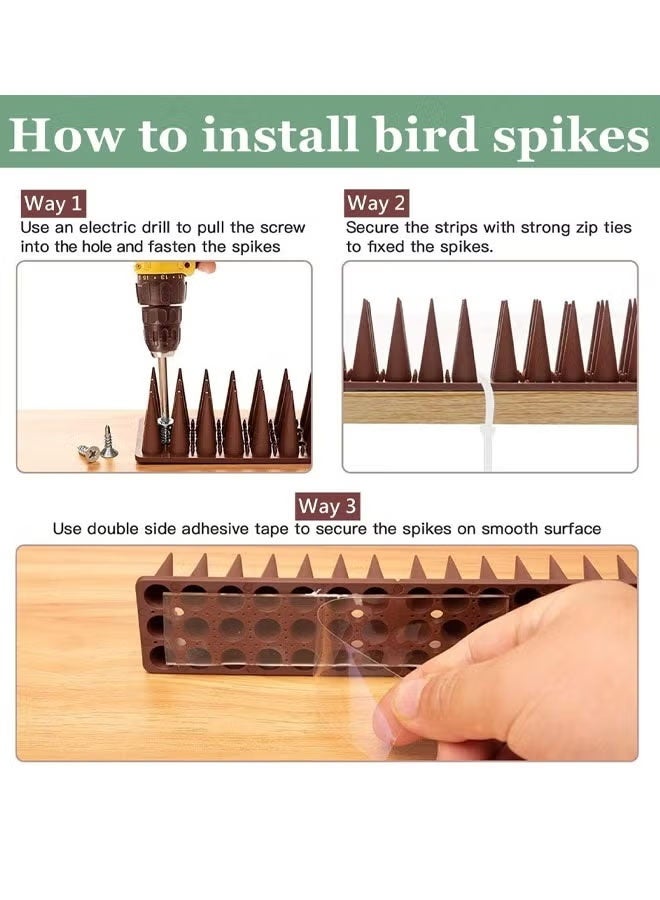 Aikenn Aikenn 10PCS 10cm Thorns For Birds And Pigeons Bird thorns Pigeon Thorns Durable Bird Repellent Arrow Set Outdoor Bird Thorns, Easy to Install  For Small Birds and Squirrels(Brown)  - Image 4