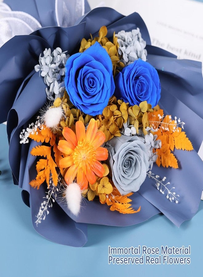 Jtoder Forever Flowers for Delivery, Preserved Long Lasting Flower Bouquets, Blue Rose Bouquet for Mom, Wife or Girlfriend on Festivals Birthday Anniversary - Image 2