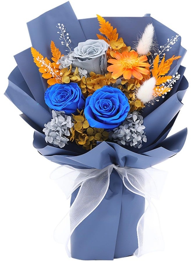 Jtoder Forever Flowers for Delivery, Preserved Long Lasting Flower Bouquets, Blue Rose Bouquet for Mom, Wife or Girlfriend on Festivals Birthday Anniversary - Image 1